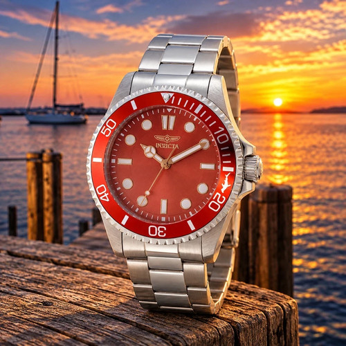 Invicta pro diver kromatyk red - diver,